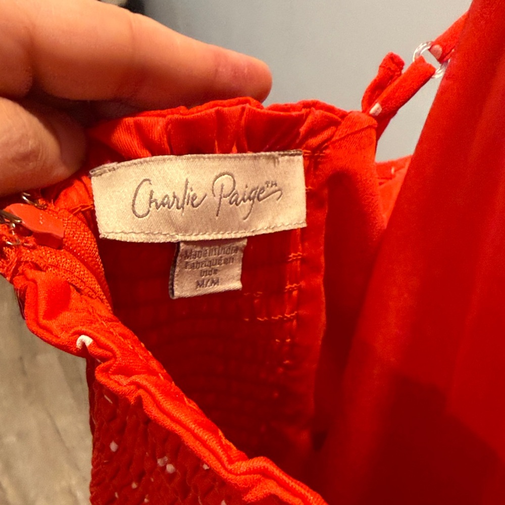 Charlie Paige Red Jumpsuit with White Dots - Picture 5 of 5